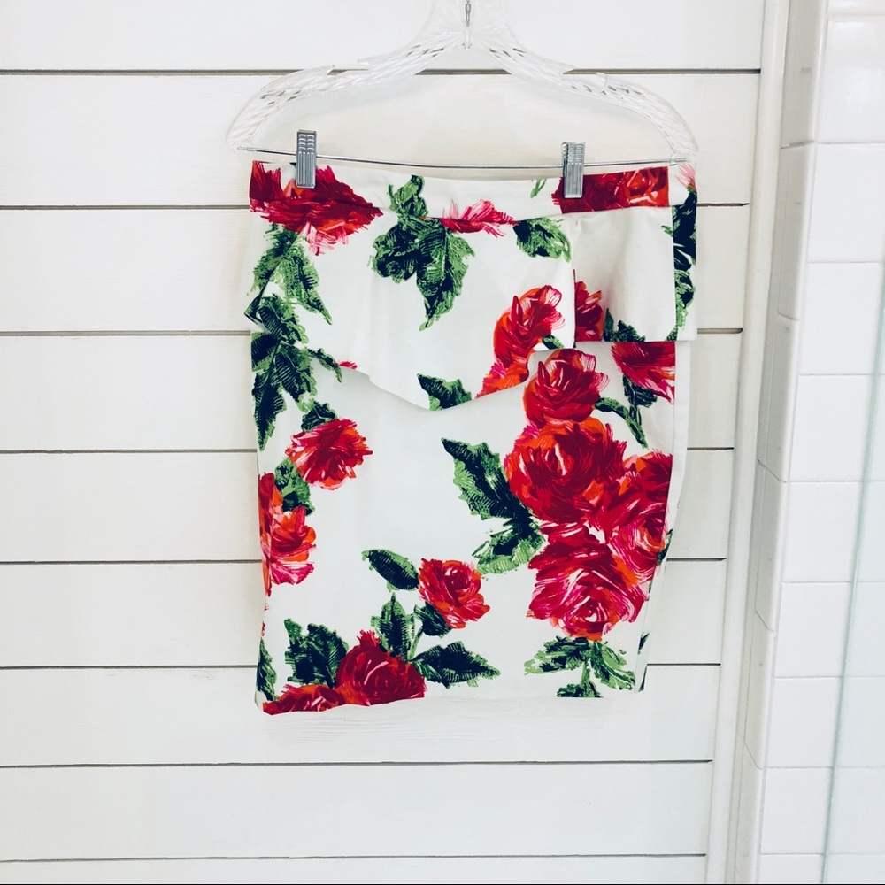 Girly floral pink peplum skirt - perfect for work